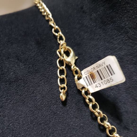 Pretty Contemporary Fashion Orange Black Gold Tone Accents Disks Fancy Necklace - Picture 6 of 7